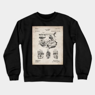 Vintage Revolver Patent - Gun Lover Firearms Shop Art - Antique Crewneck Sweatshirt